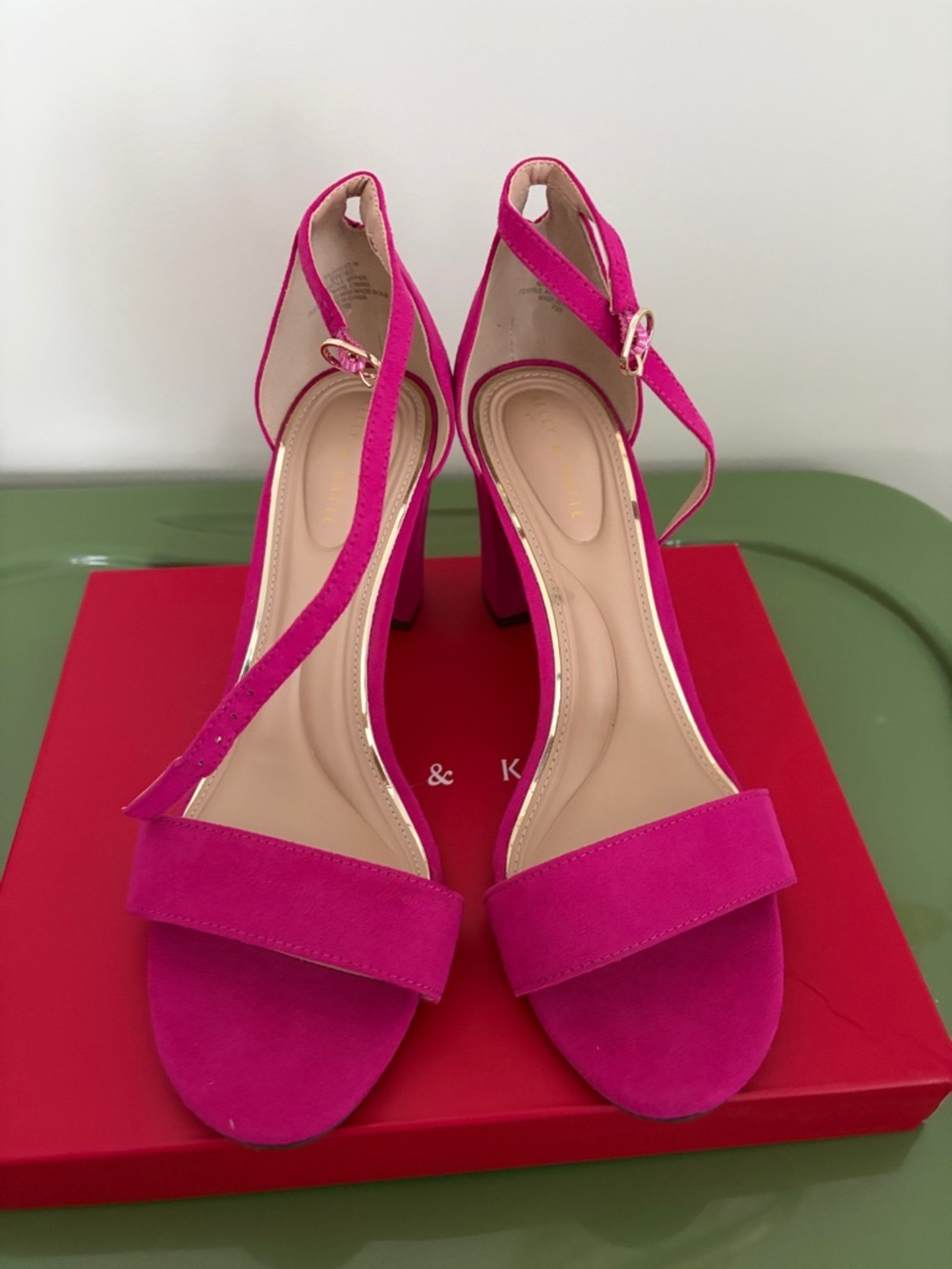 Women’s Pink Suede Block Heel Sandals